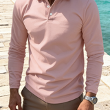 Men's Knit Long Sleeve Polo – Fine Gauge Knit