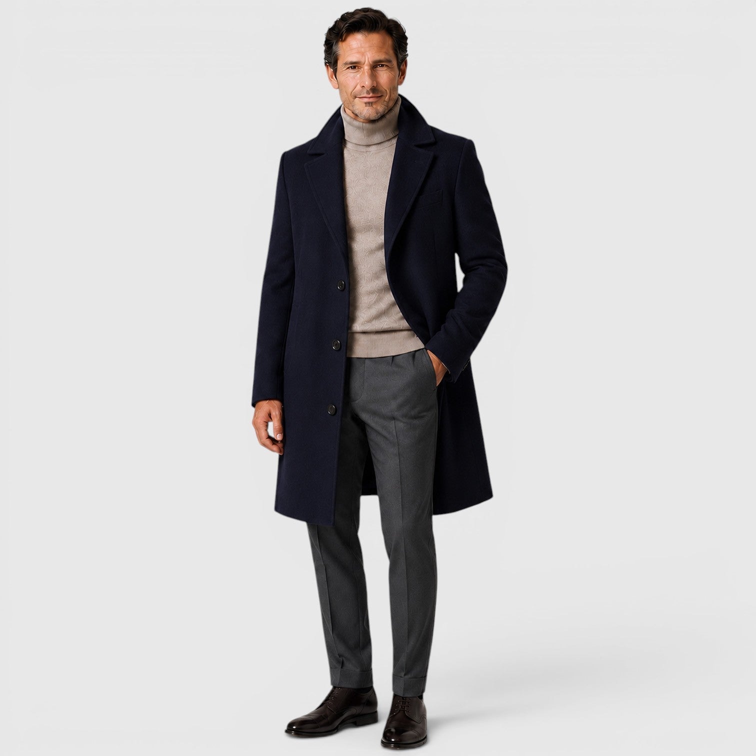 Men's Trench Coat – Wool Blend