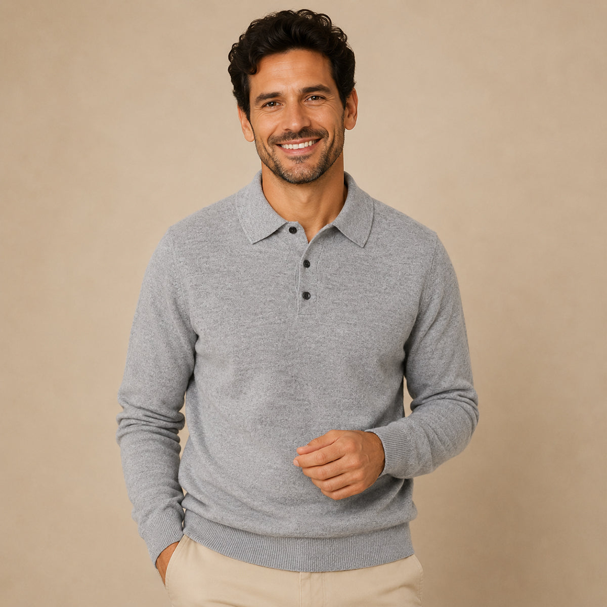 Men's Merino Polo Jumper – Pure Merino Wool