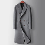 Men's Double-Breasted Overcoat – Wool Blend